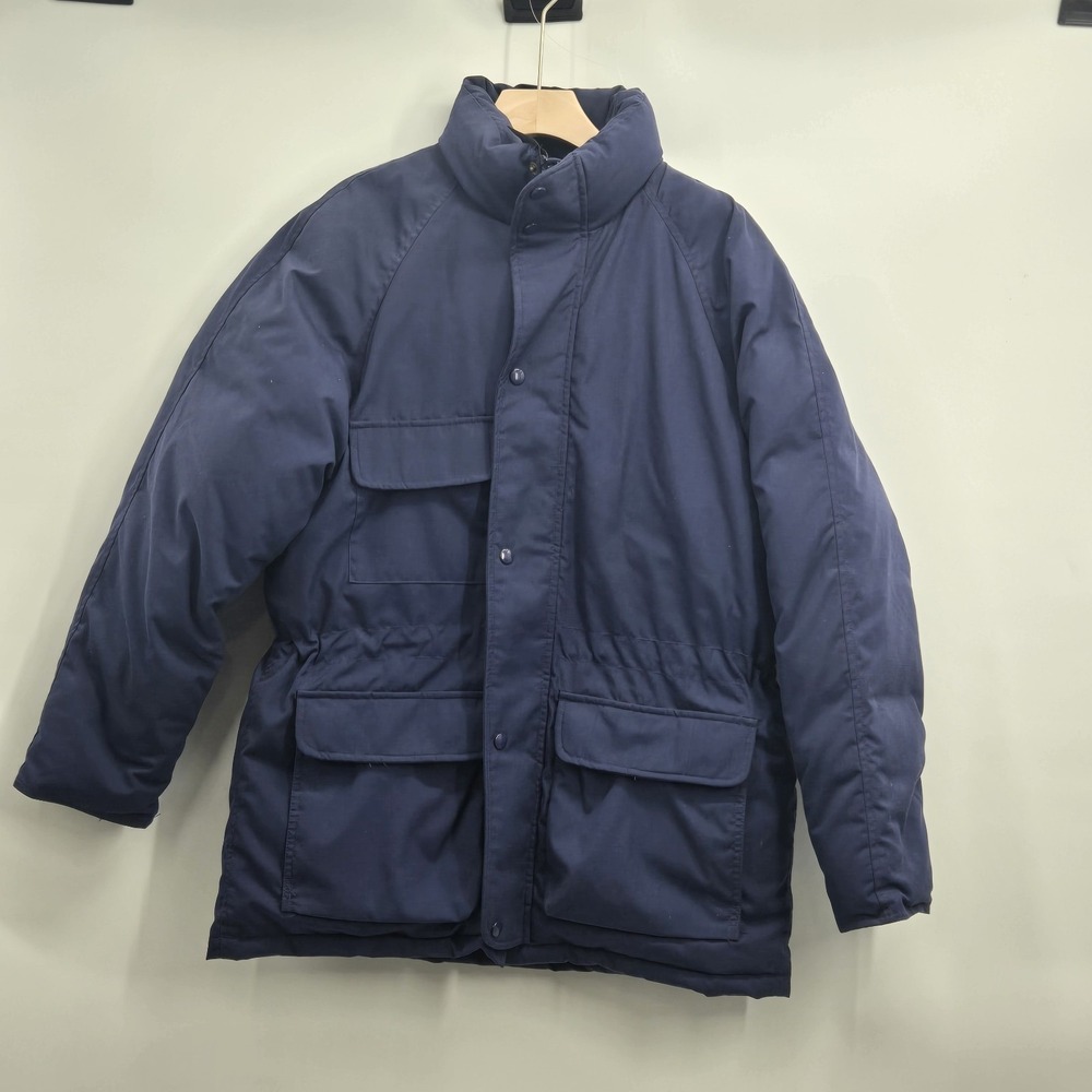 Eddie Bauer Premium Quality Goose Down Parka Men's Medium Blue Puffer Jacket